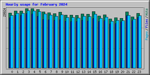 Hourly usage for February 2024