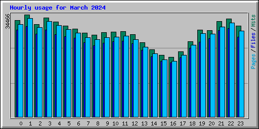 Hourly usage for March 2024