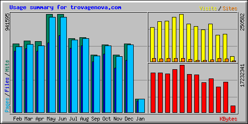 Usage summary for trovagenova.com